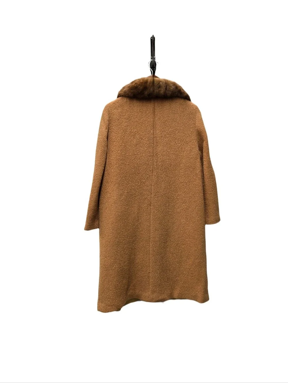 Vintage 1950s -60s Bouclé Overcoat with Mink Collar